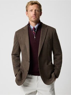J. Crew Factory Thompson Classic-Fit Double-Knit Blazer Houndstooth Size 44R